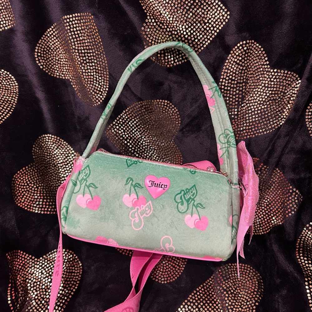 Final offer - Juicy Couture Mint Green & Pink Cherry Logo Shoulder Bag